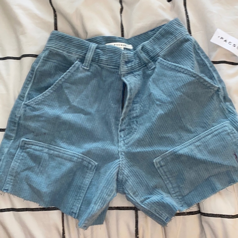 pacsun light blue corduroy shorts